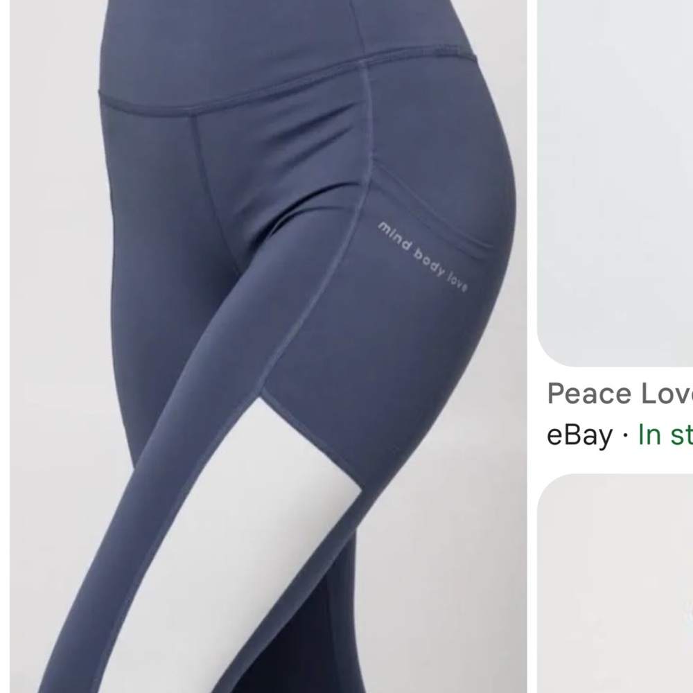 peace love world leggings blue